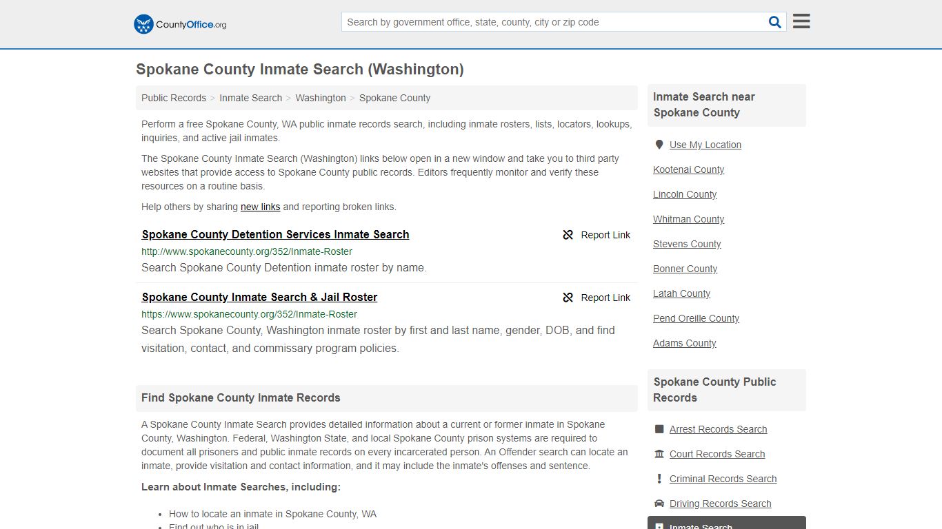 Inmate Search - Spokane County, WA (Inmate Rosters & Locators)